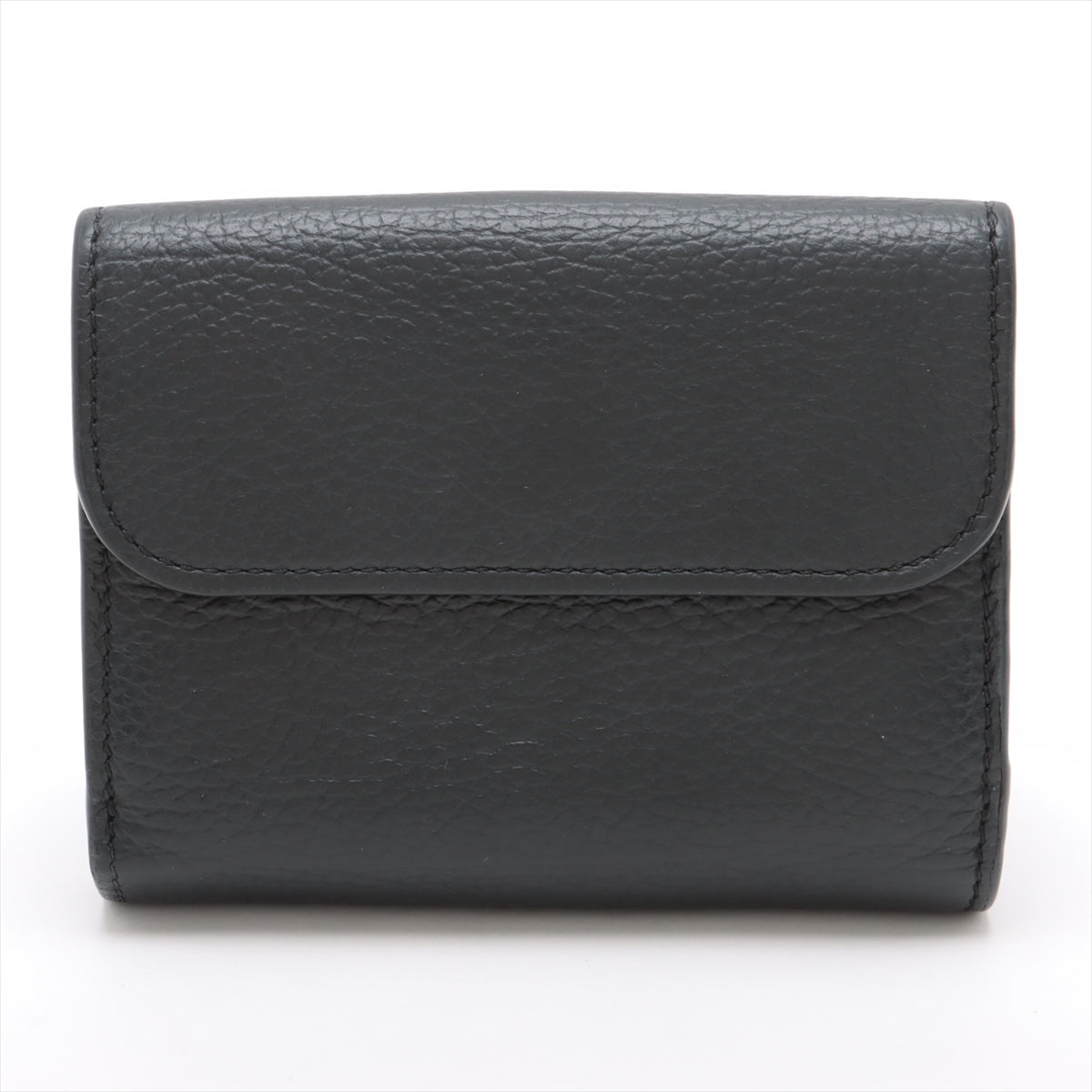Chloe Alphabets Leather Compact Wallet Black