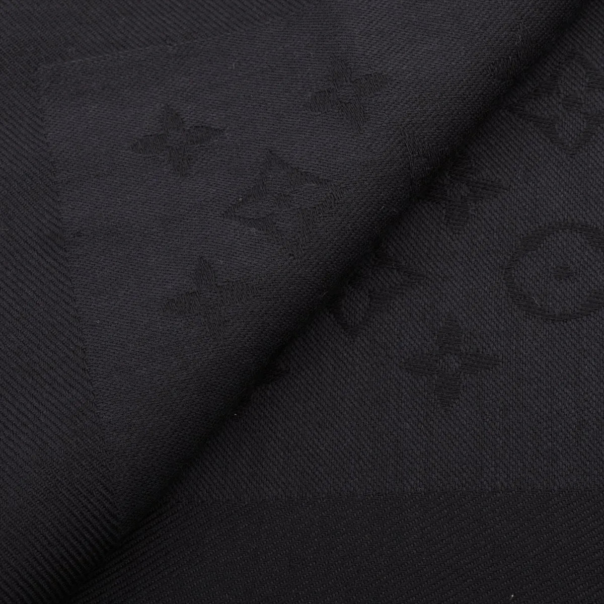 Louis Vuitton Monogram Silk Scarf Black
