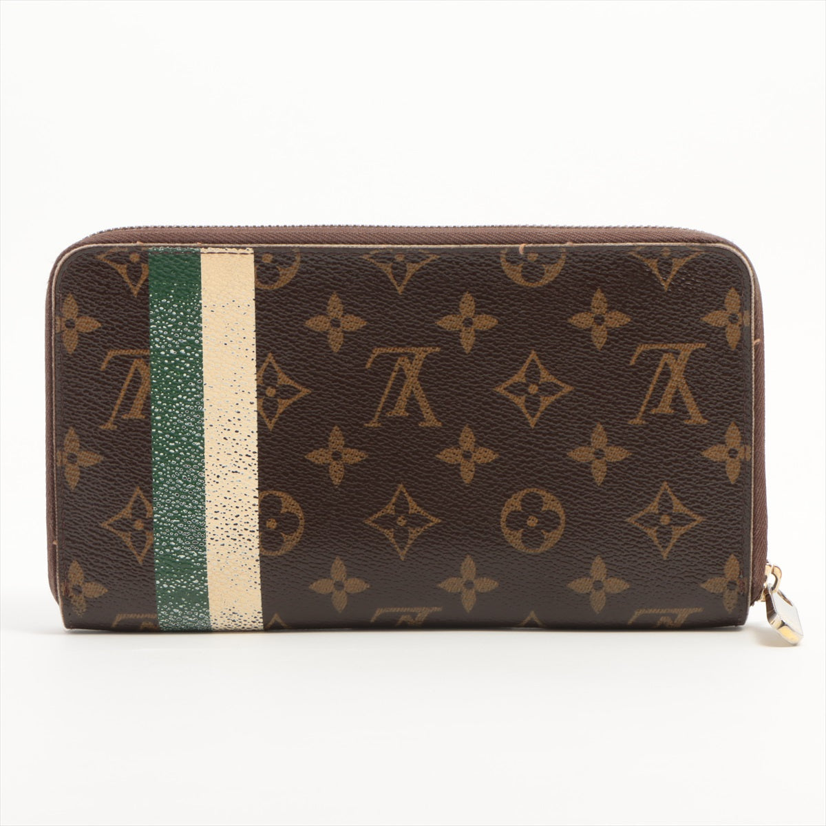 Limied Edition ! Louis Vuitton Monogram Canvas M60035 Green / White Groom  Zippy Organizer Wallet - The Attic Place