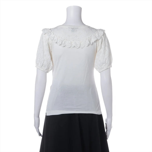 Louis Vuitton Monogram Eyelet Cotton Blouse White