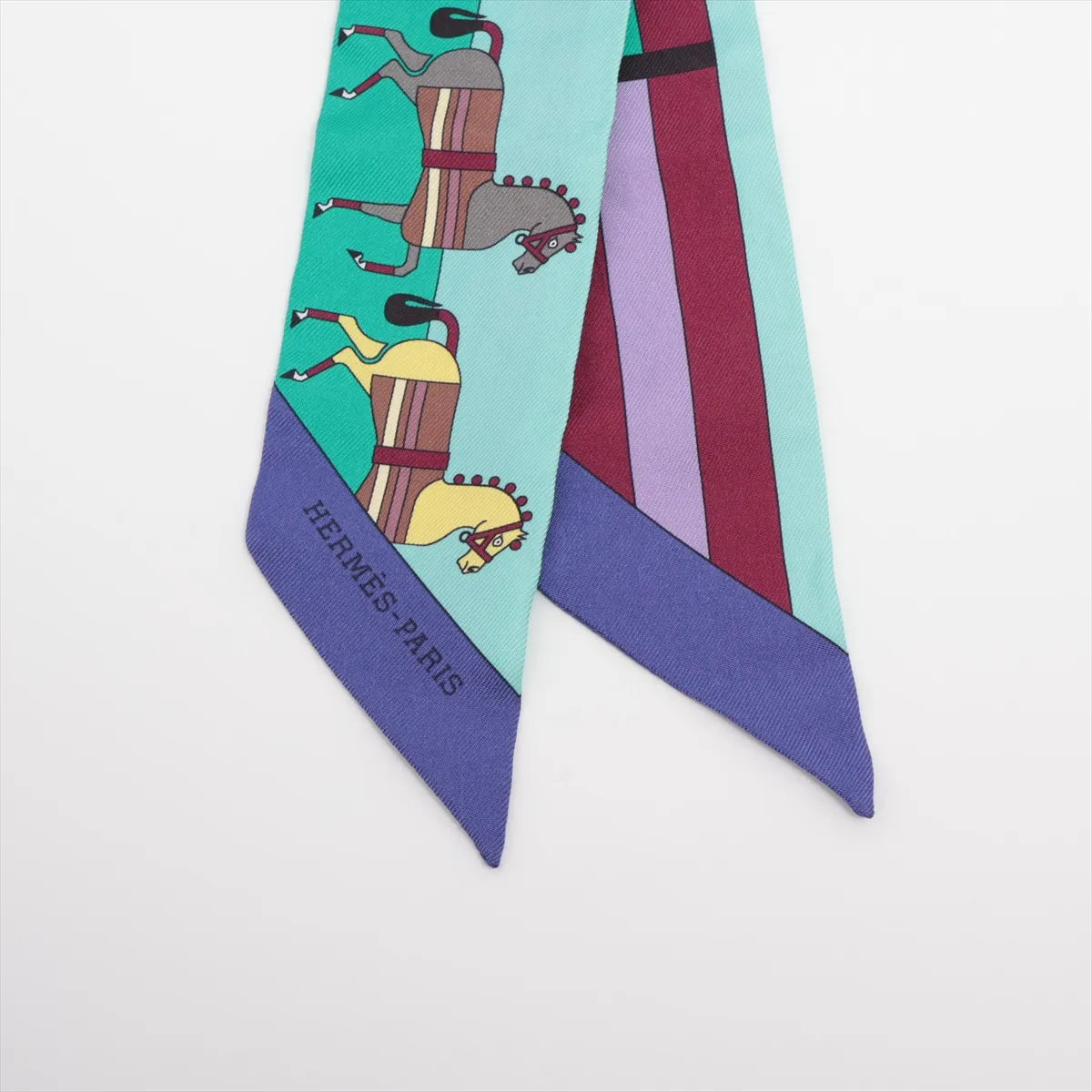 Hermès Twilly Rocabar Silk Scarf Green