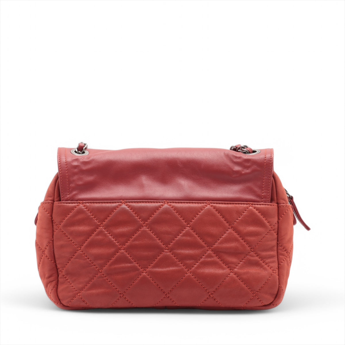Chanel CC Logo Matelasse Leather Single Flap Double Chain Shoulder Bag Red * PREORDER *