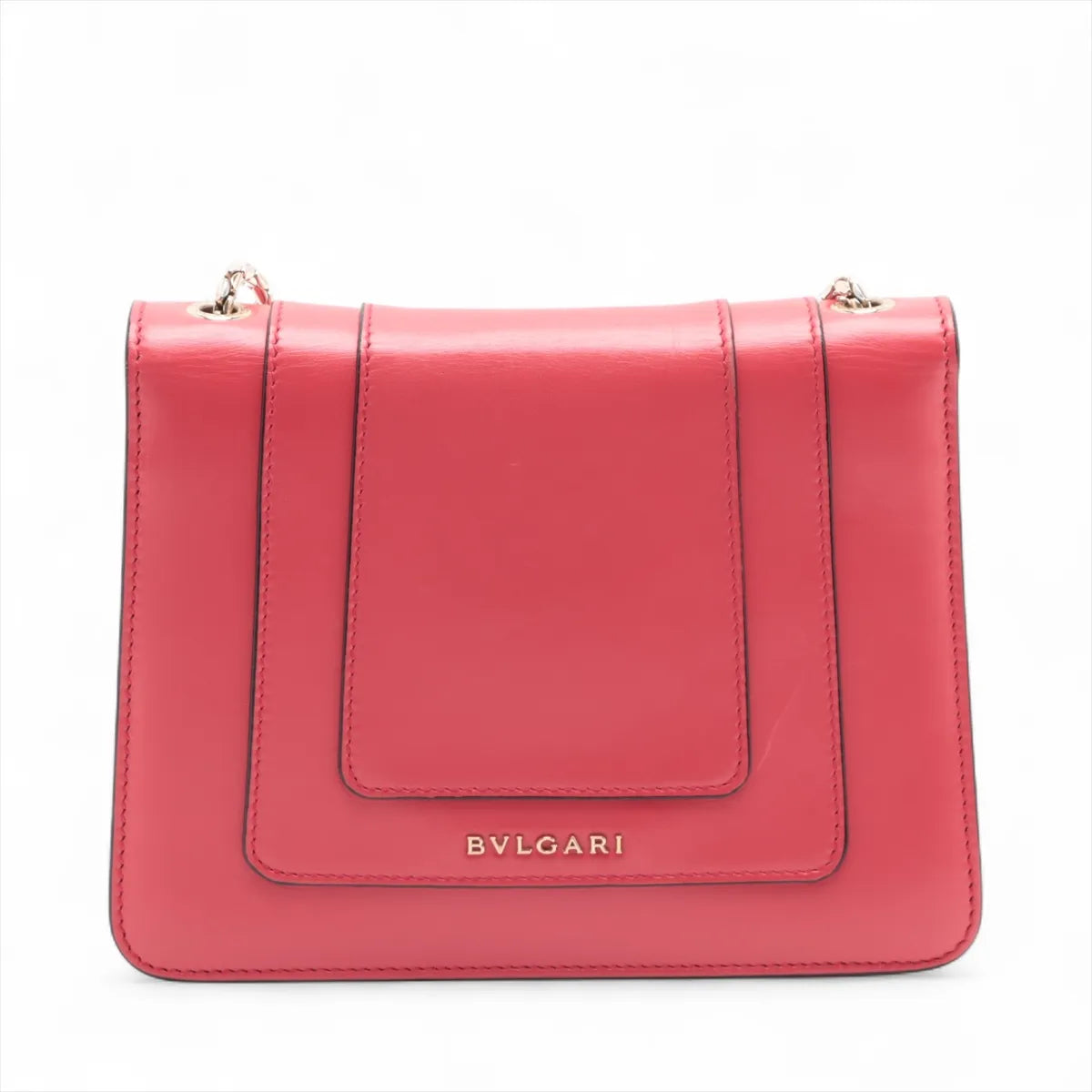 Bvlgari Serpenti Forever Leather Chain Shoulder Bag Red