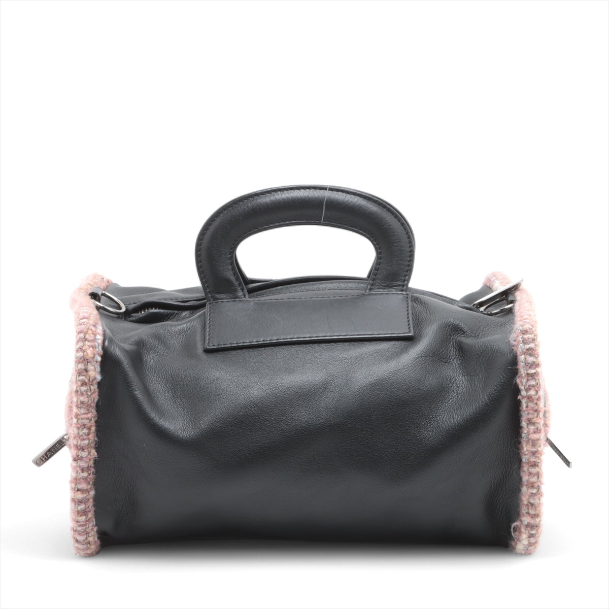 Chanel Logo Lambskin Tweed Two-Way Shoulder Bag Black * PREORDER *