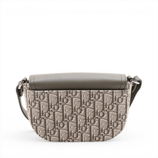 Christian Dior Oblique Saddle Mini Canvas Leather Messenger Bag Khaki