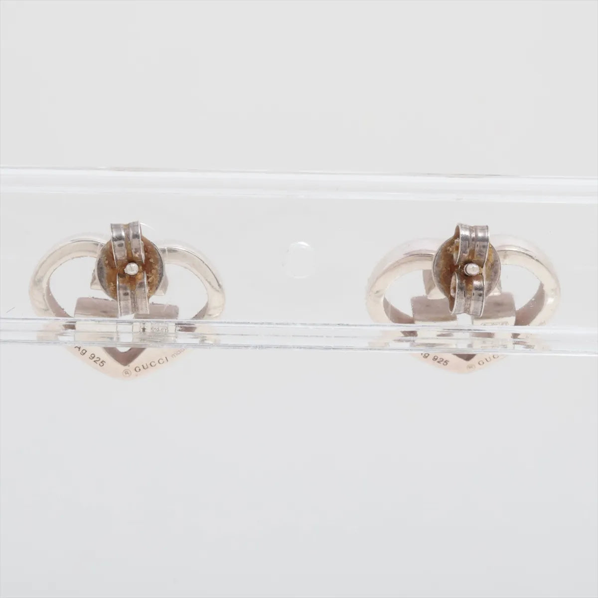 Gucci Interlocking GG Logo Heart Stud Earring