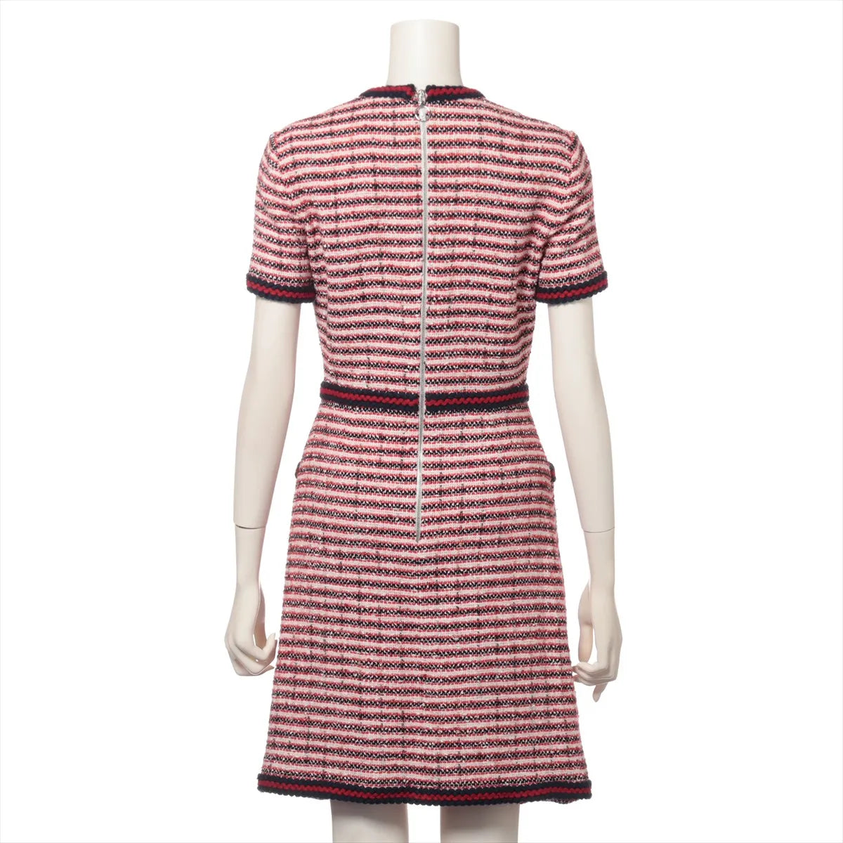 Gucci Interlocking G Cotton Tweed Dress Red