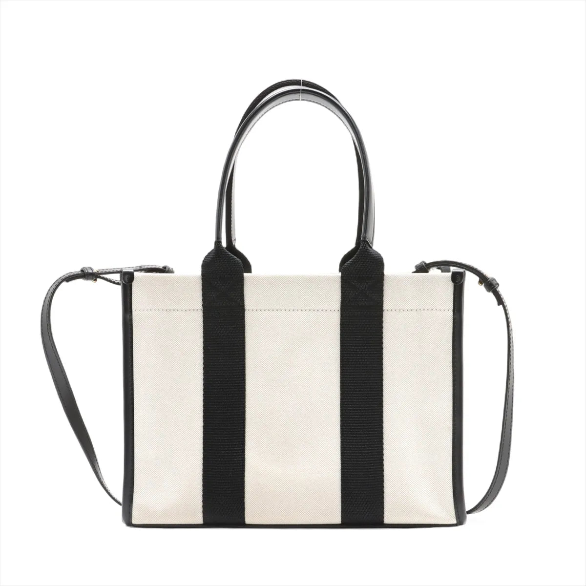 Balenciaga Hardware Canvas Leather Two-Way Tote Bag White x Black
