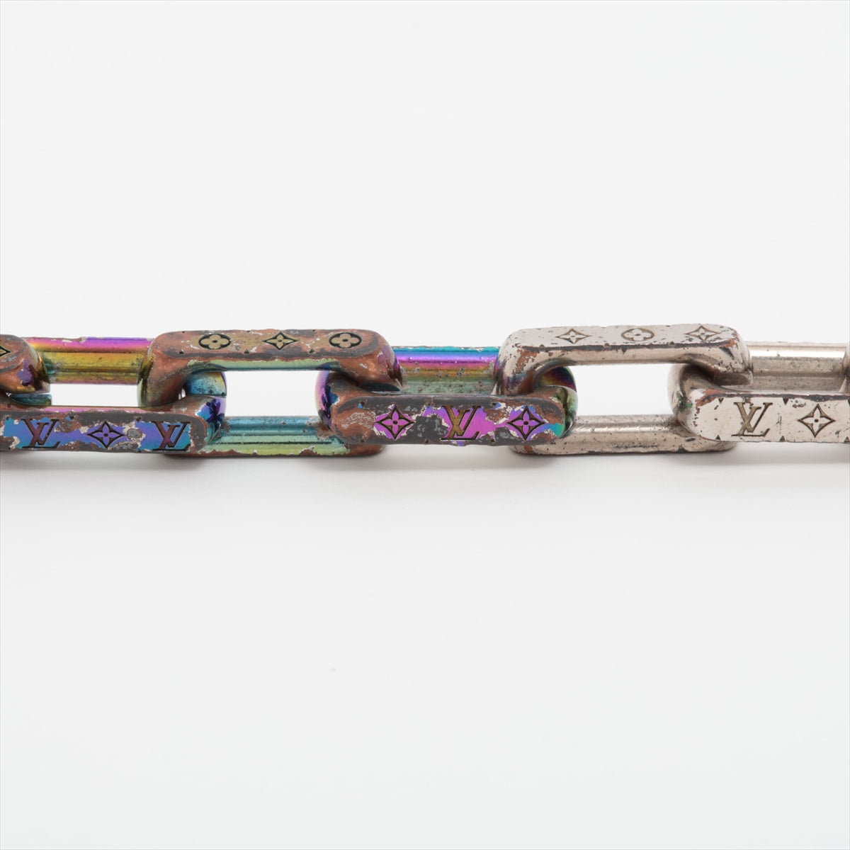 Louis Vuitton Monogram Chain Bracelet Multicolor x Silver