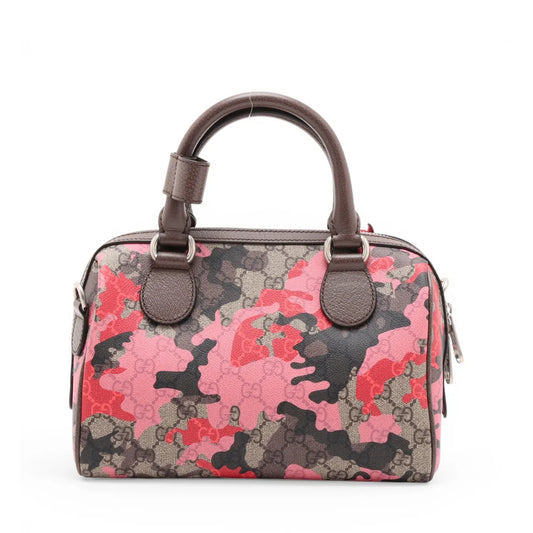 Gucci GG Camouflage Leather Two-Way Shoulder Bag Brown