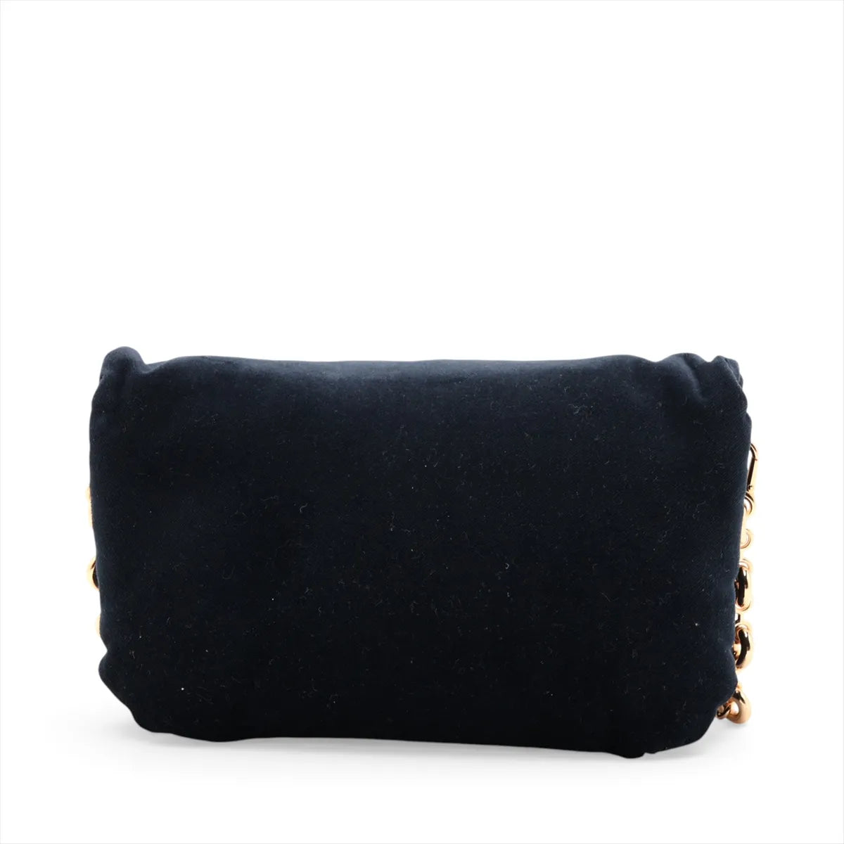 Loewe Goya Puffer Velvet Chain Shoulder Bag Navy Blue