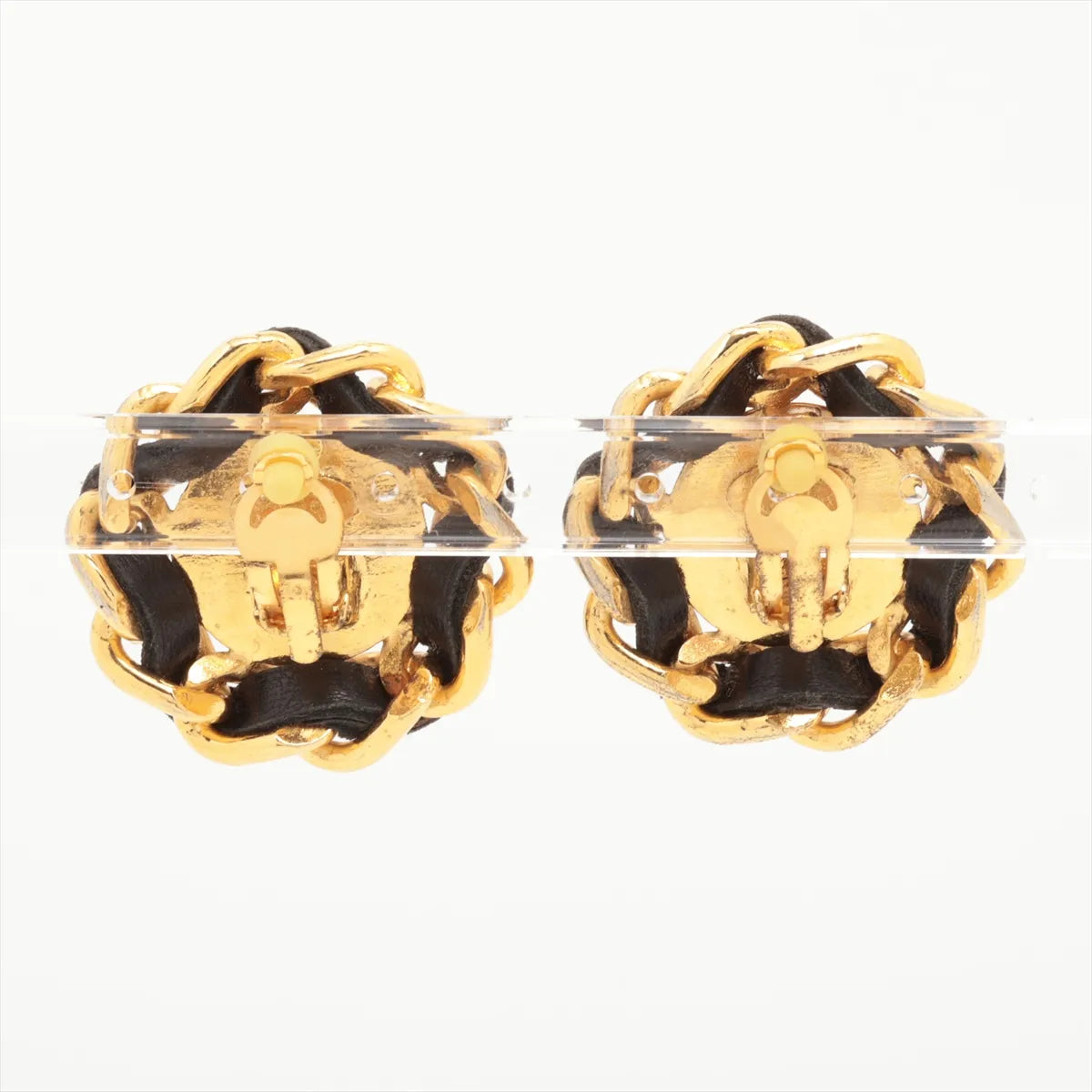 Chanel CC Logo Camellia Chain Clip-on Earring