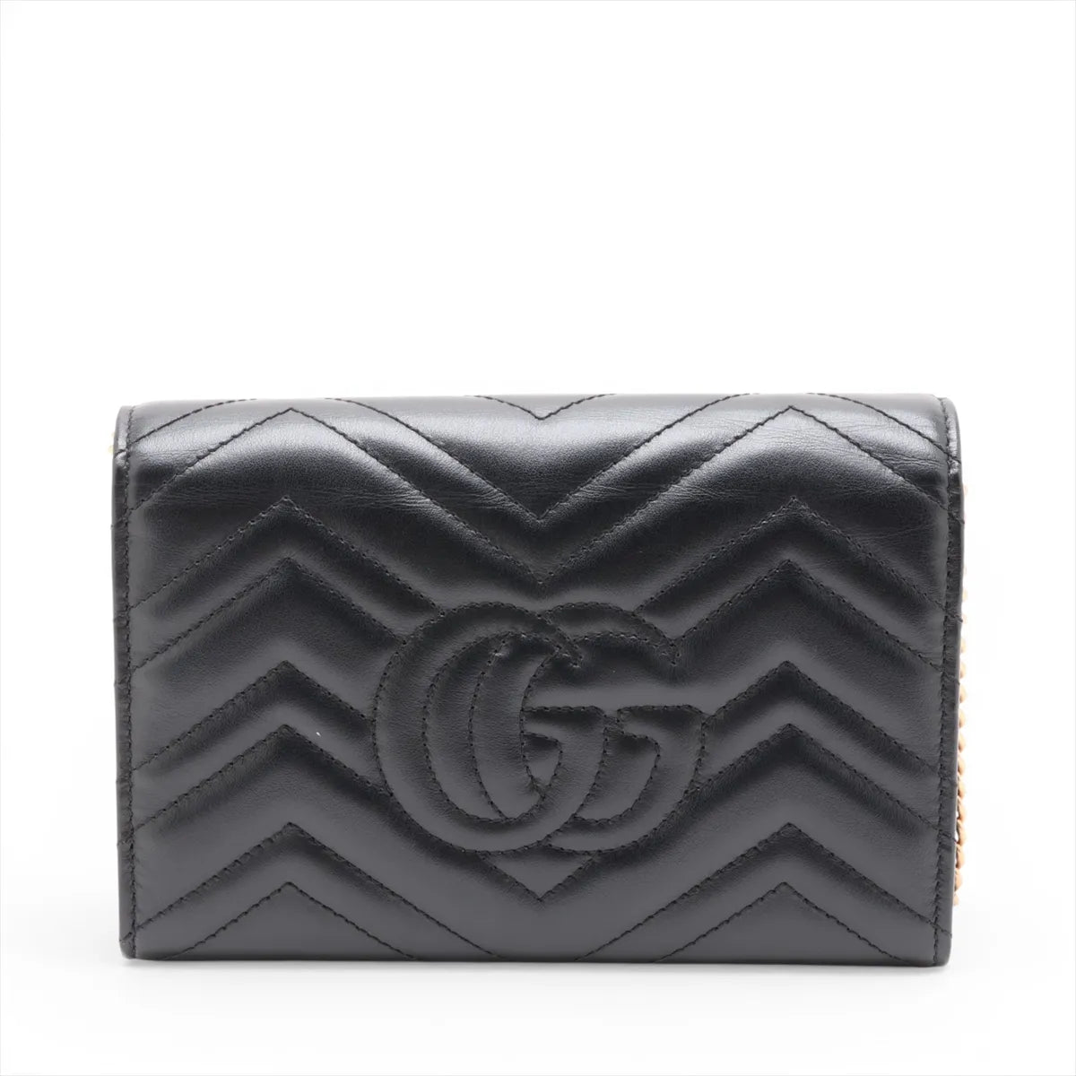Gucci GG Marmont Leather Wallet on Chain Black
