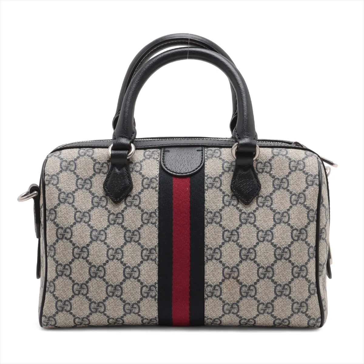 Gucci GG Supreme Leather Two-Way Handbag Navy Blue