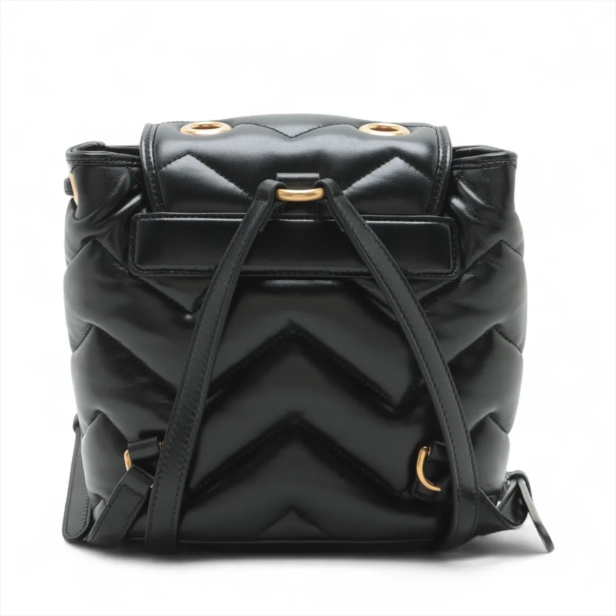 Gucci GG Marmont Chevron Leather Two-Way Backpack Black