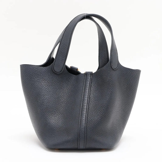 Hermes Picotin Lock 18 PM Tote Bag Navy Blue