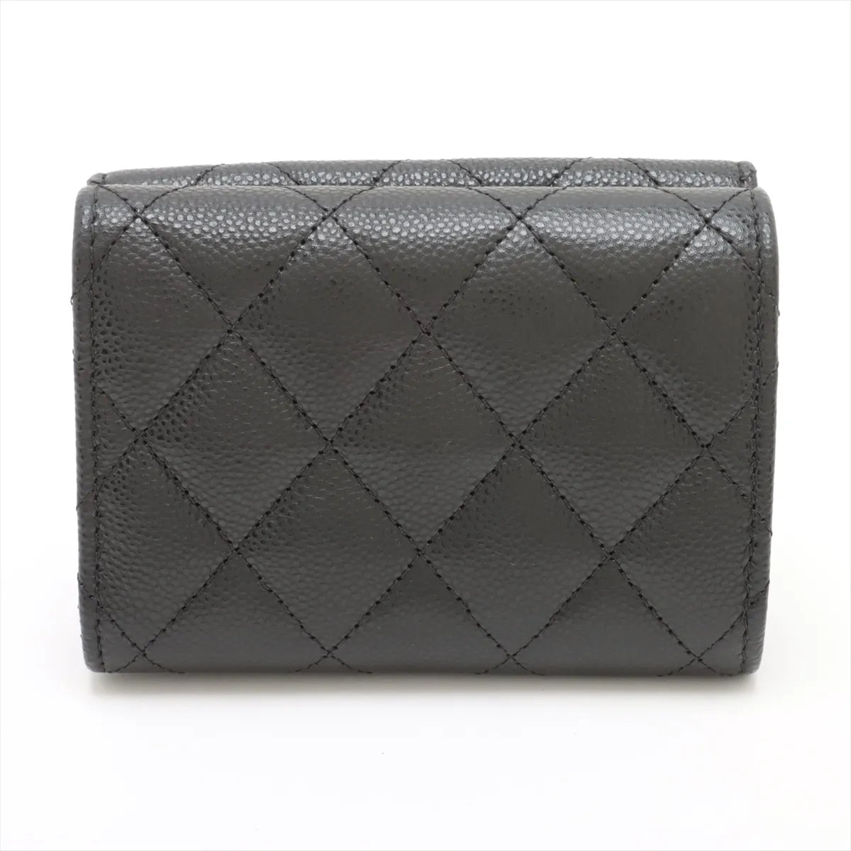 Chanel CC Logo Matelasse Caviar Skin Wallet Black