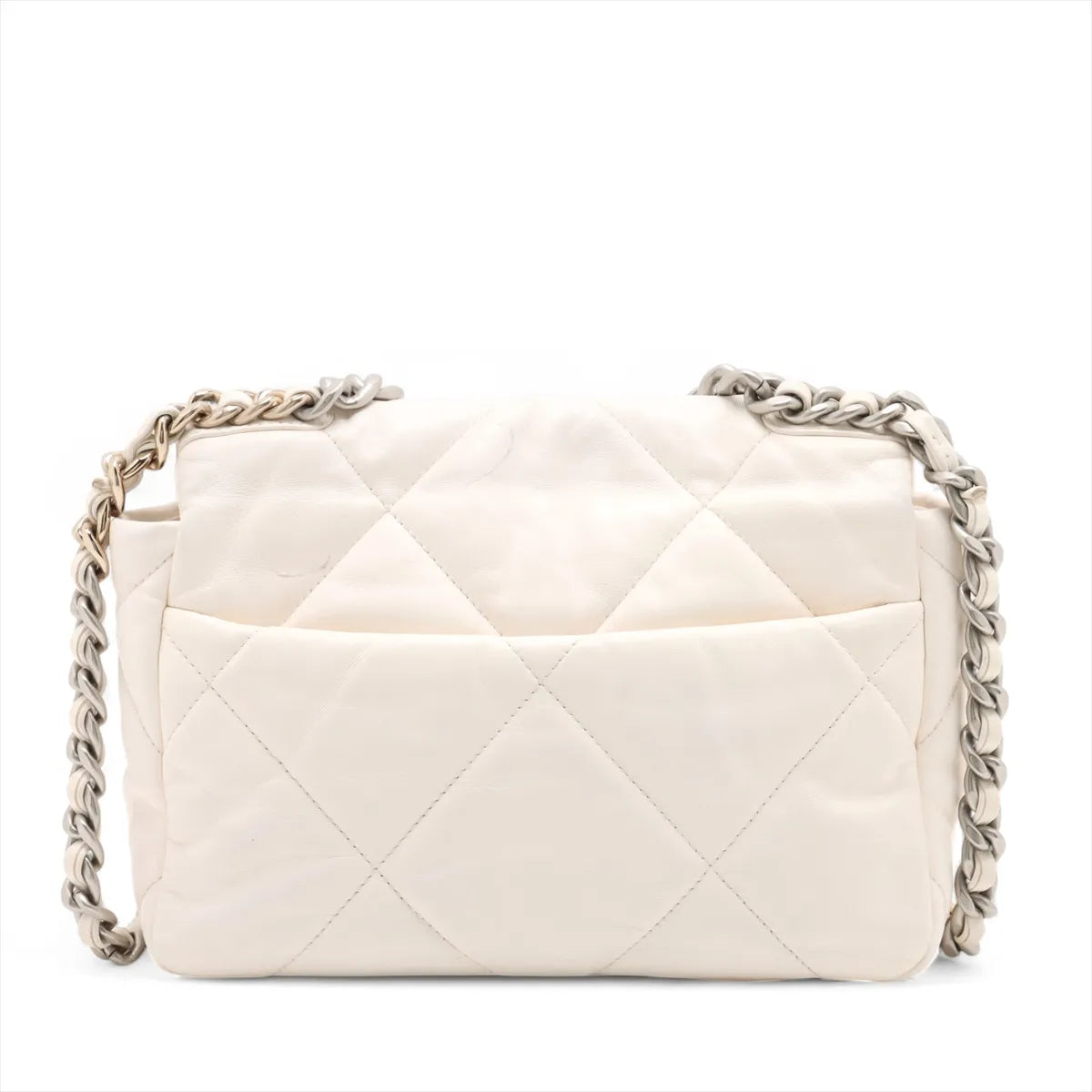 Chanel 19 Lambskin Chain Shoulder Bag White