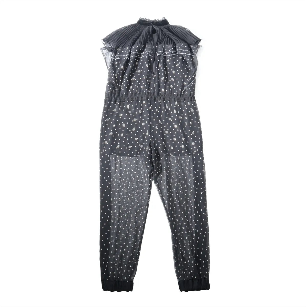 Sacai Mock Neck Polka Dot Jumpsuit Black