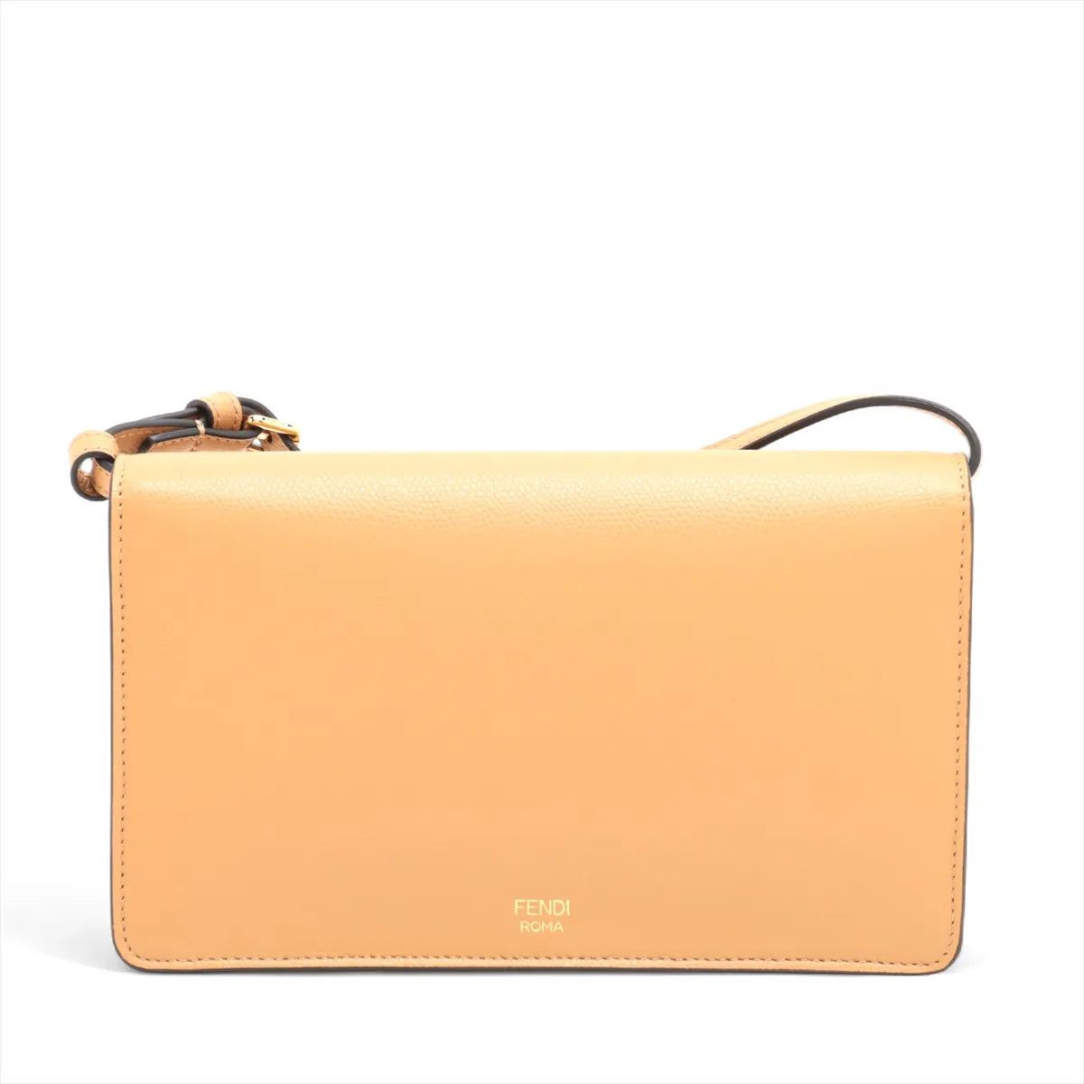 Fendi FF Diamonds Continental Logo Leather Chain Shoulder Bag Brown