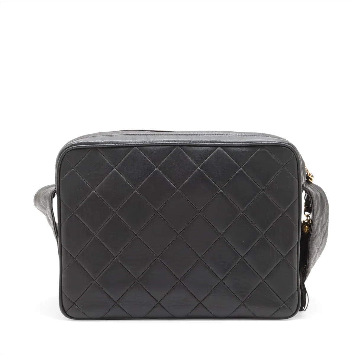 Chanel CC Logo Matelasse Lambskin Tassel Shoulder Bag Black — product photo 2