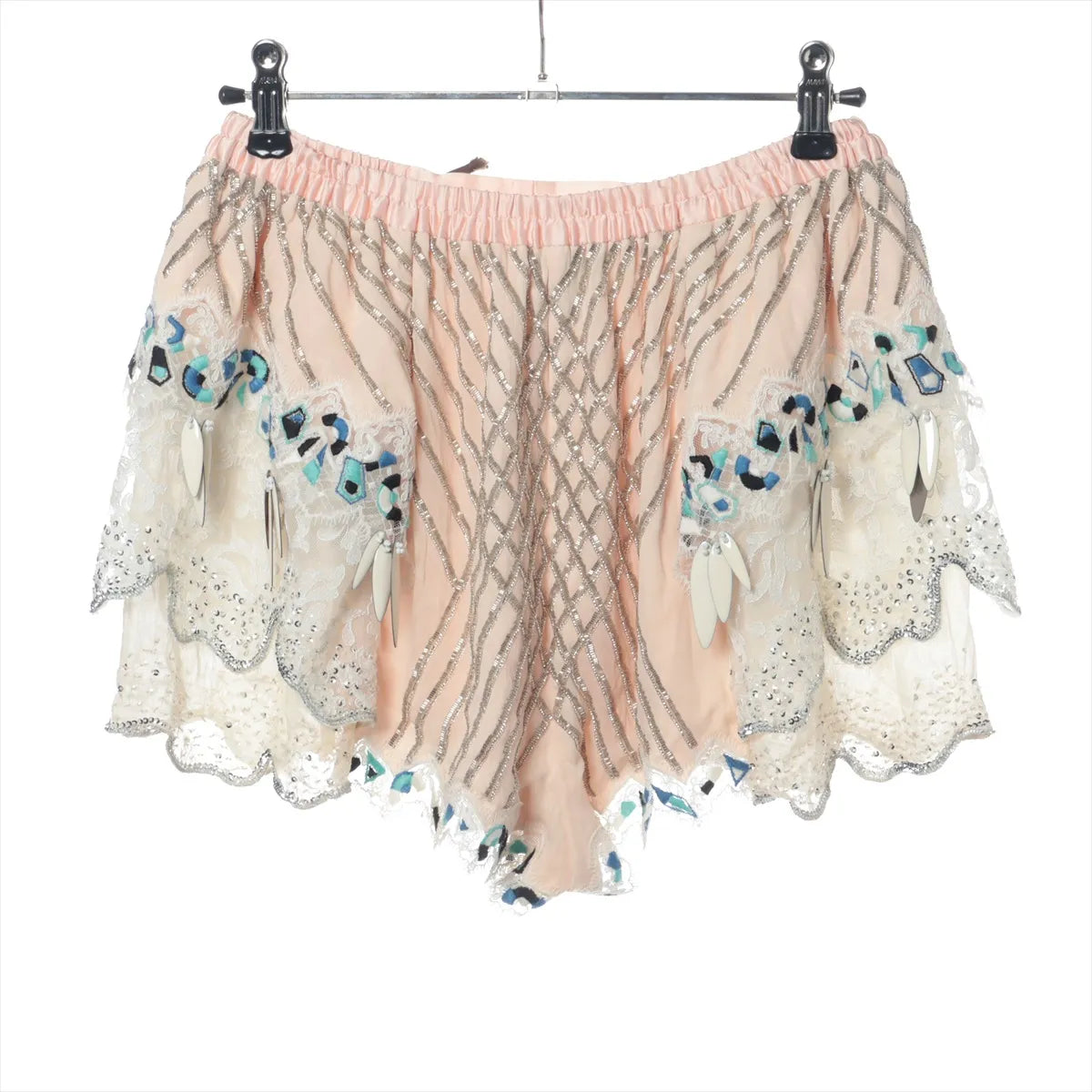 Louis Vuitton Lace Silk Boho-style Short Pant Pink