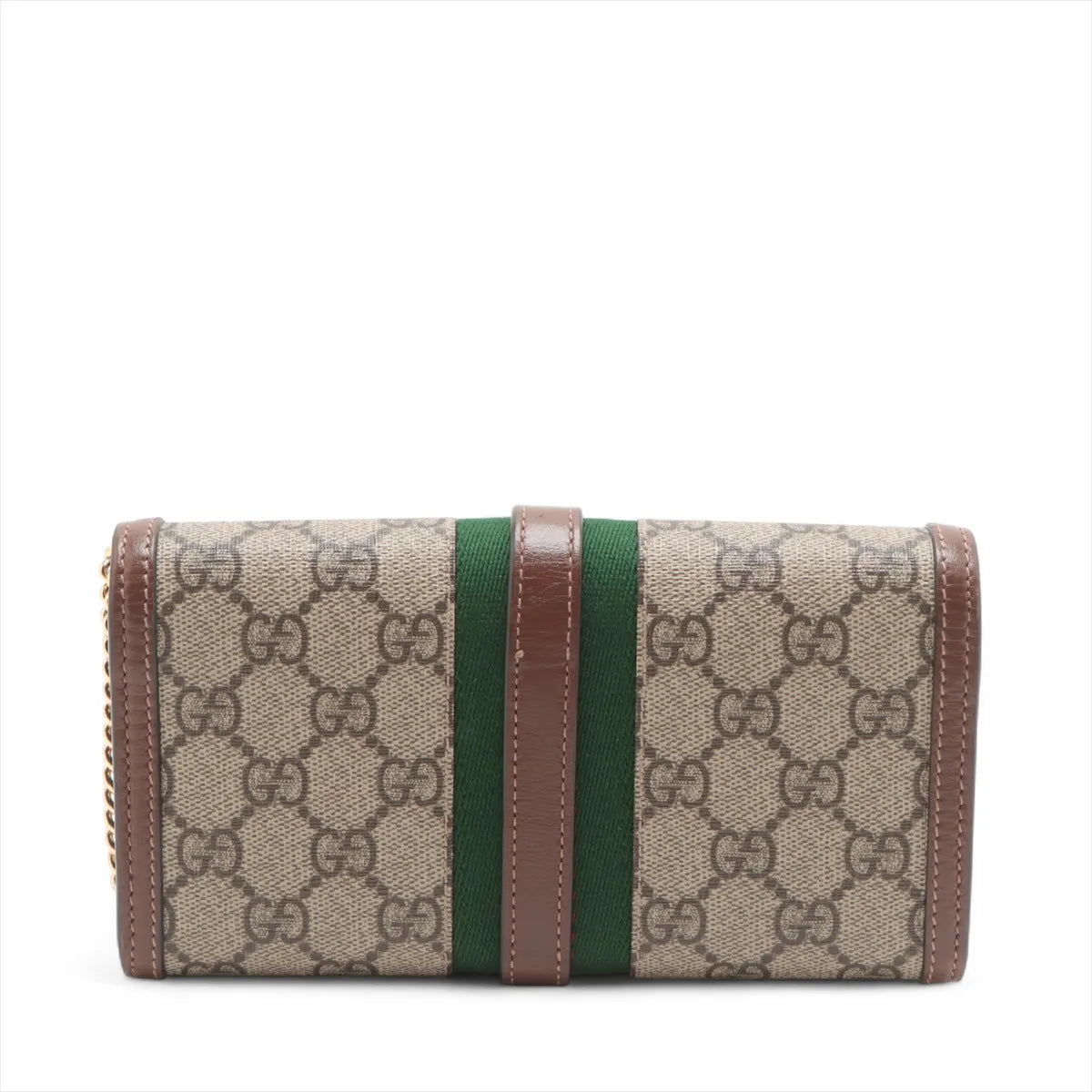 Gucci GG Supreme Jackie Leather Chain Wallet Bag Beige