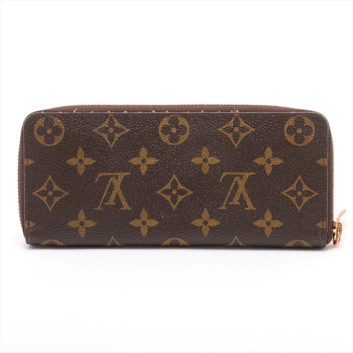Louis Vuitton Monogram Clemence Wallet Brown x Orange
