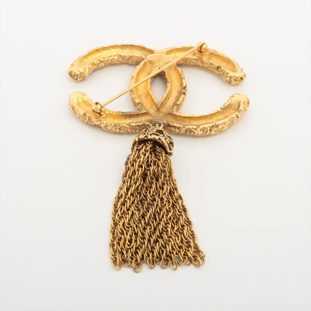 Chanel CC Logo Tassel Brooch Gold
