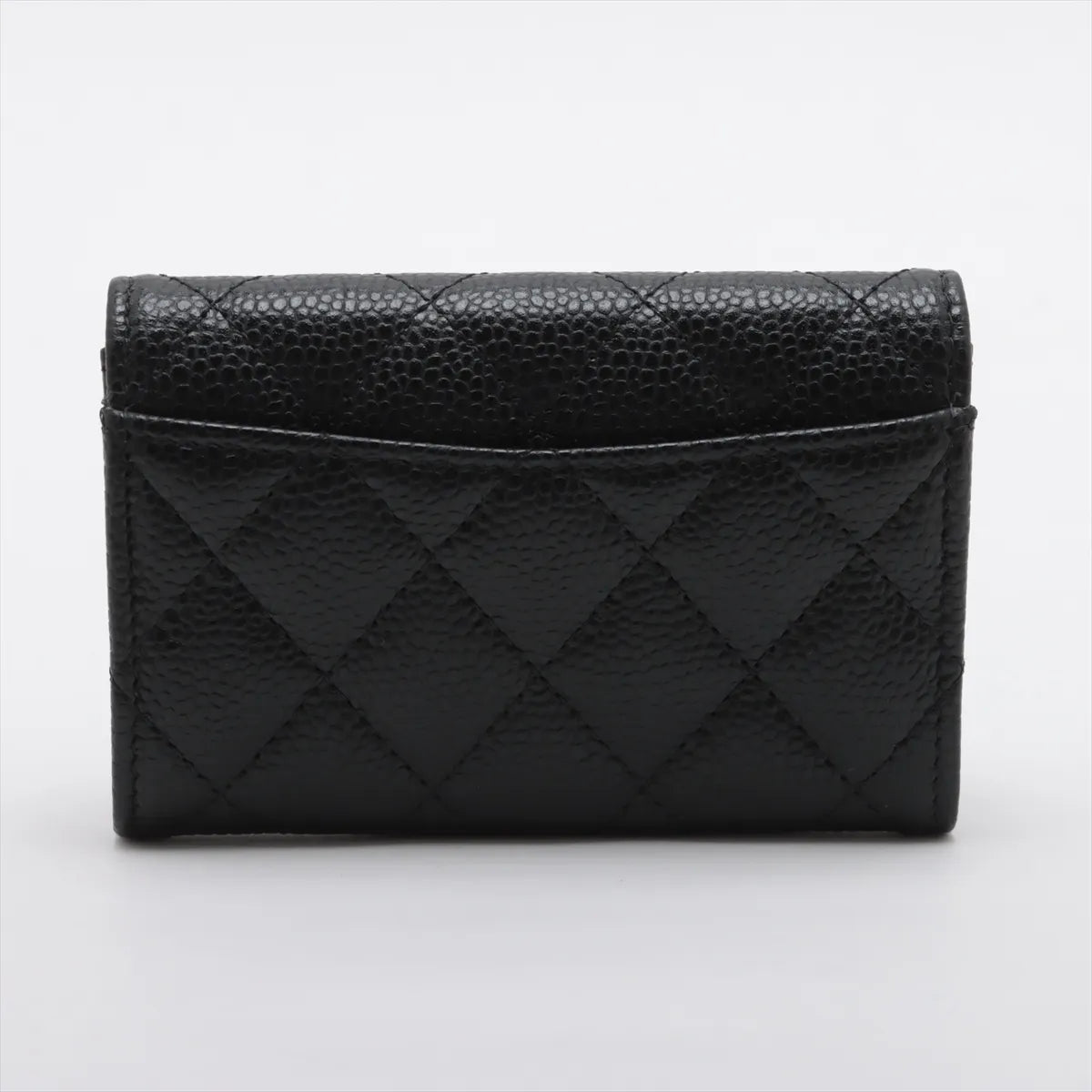 Chanel CC Logo Matelasse Caviar Skin Card Case Black