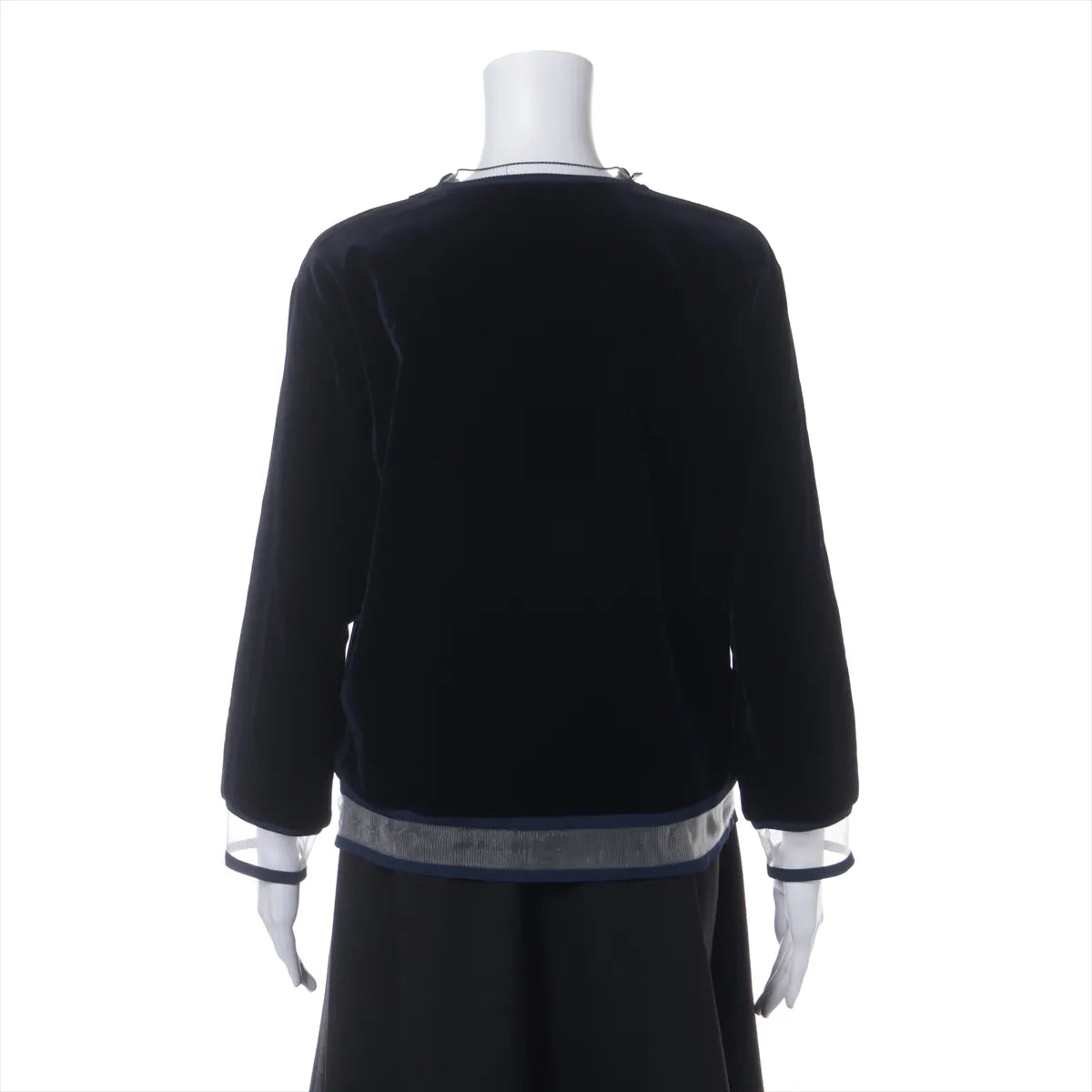 Fendi Flower Cotton Polyurethane Long T-shirts Navy Blue
