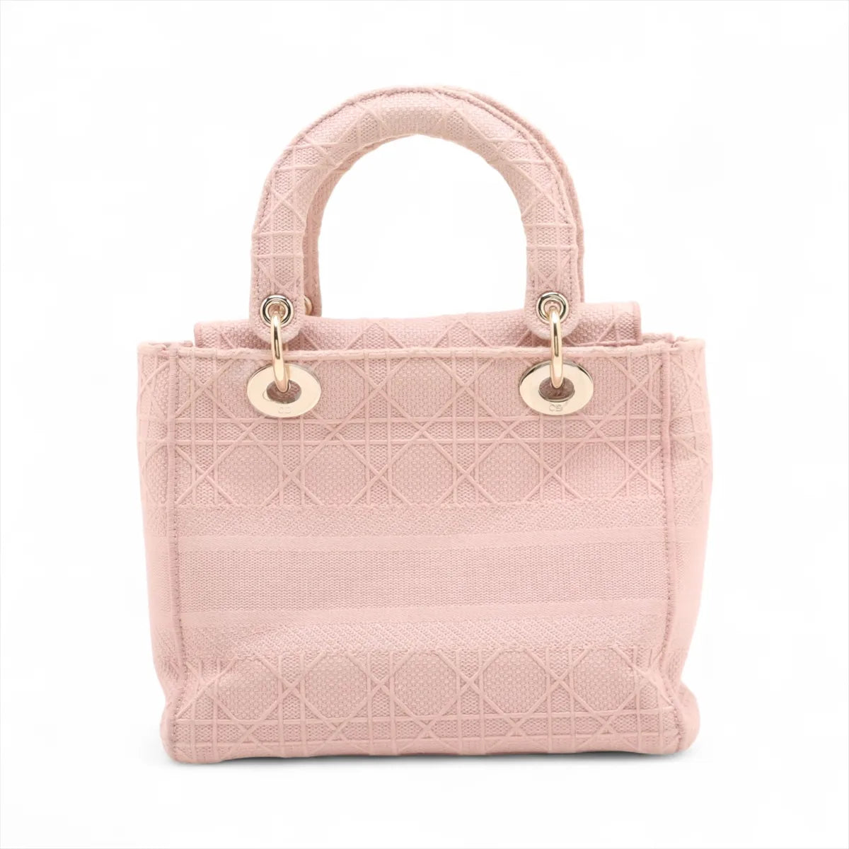 Christian Dior Lady D Lite Medium Canvas Two-Way Handbag Dusty Pink