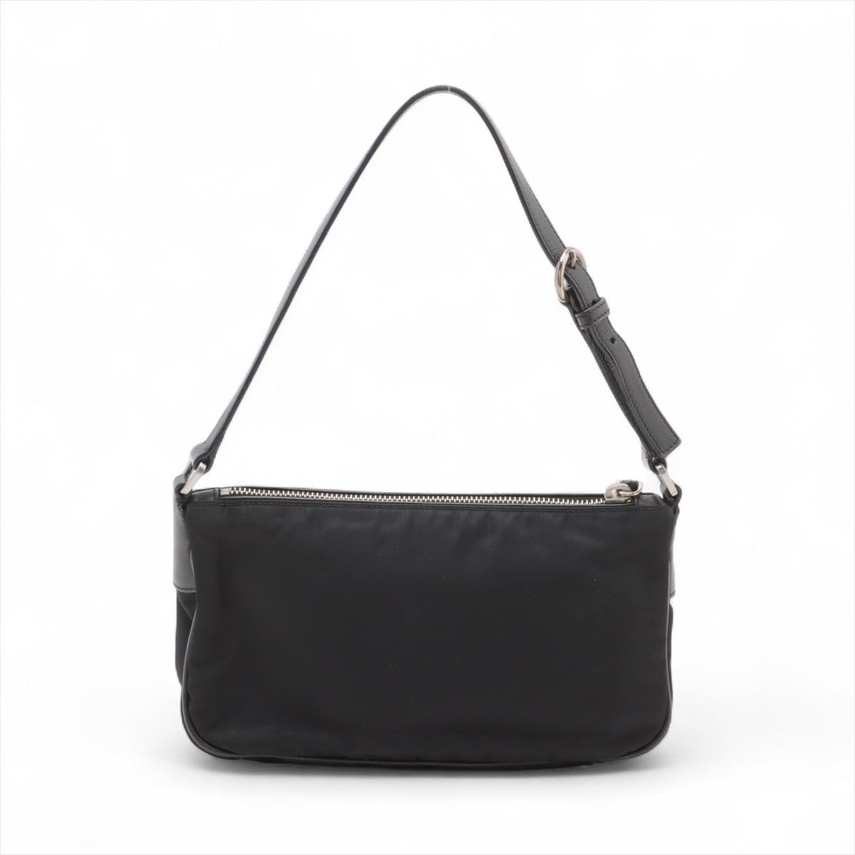 Prada Tessuto Nylon Leather Shoulder Bag Black