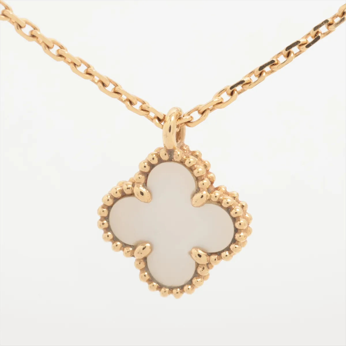 Van Cleef & Arpels Sweet Alhambra Shell Necklace White