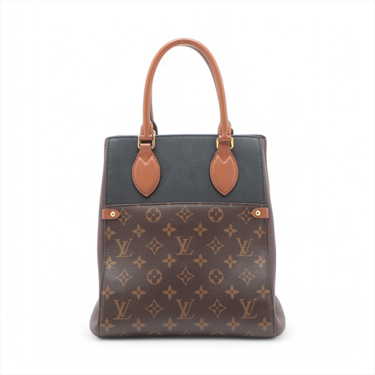 Louis Vuitton Monogram Calfskin Fold Tote MM Brown x Black * PREORDER *