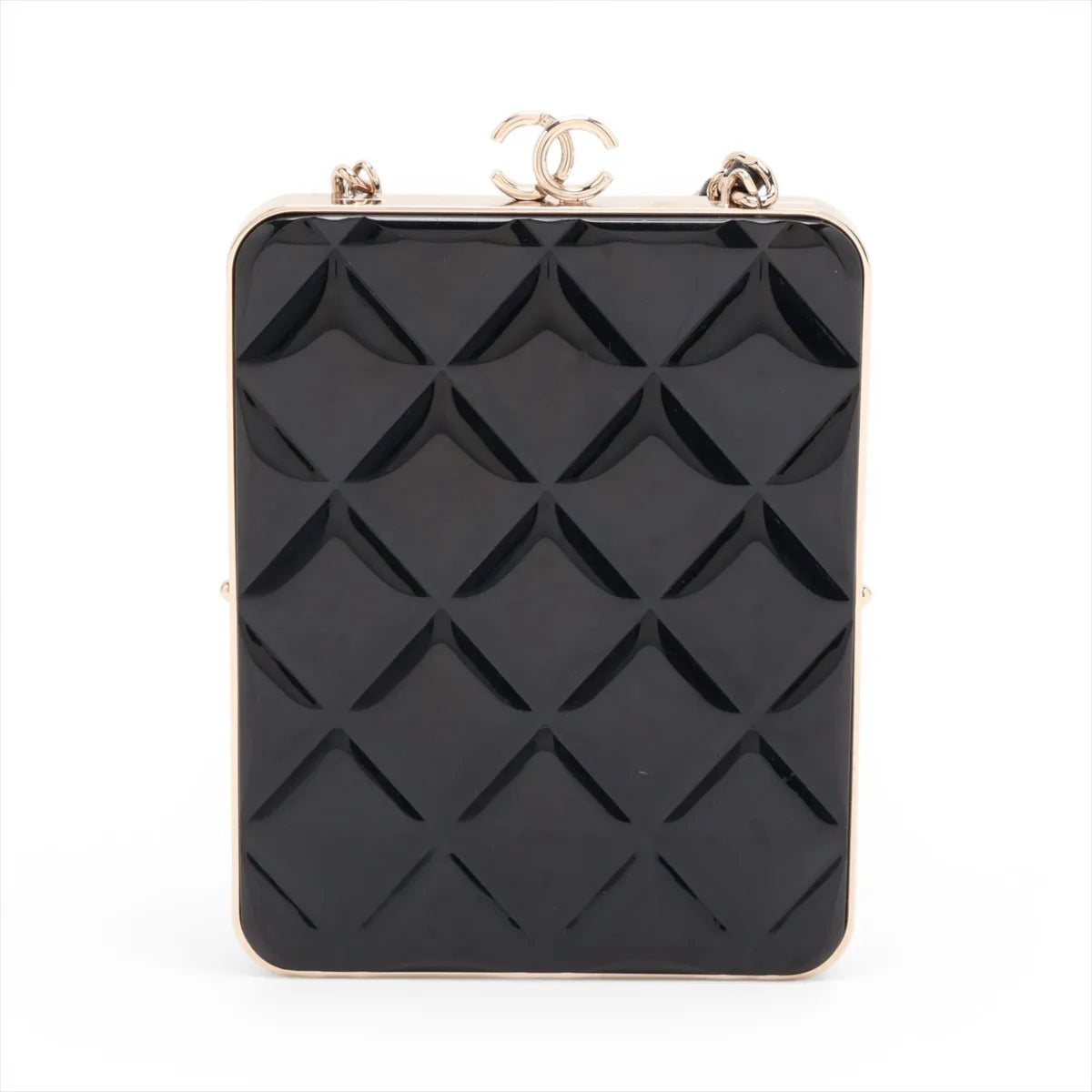 Chanel CC Logo Matelasse Lambskin Chain Shoulder Bag Black — product photo 2