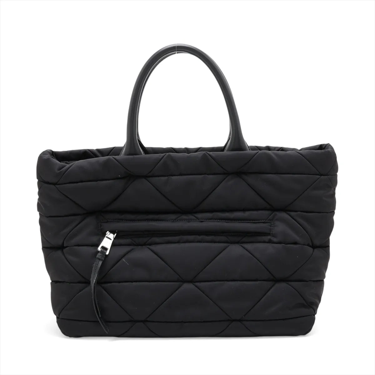 Prada Tessuto Quilted Nylon Leather Two-Way Tote Bag Black