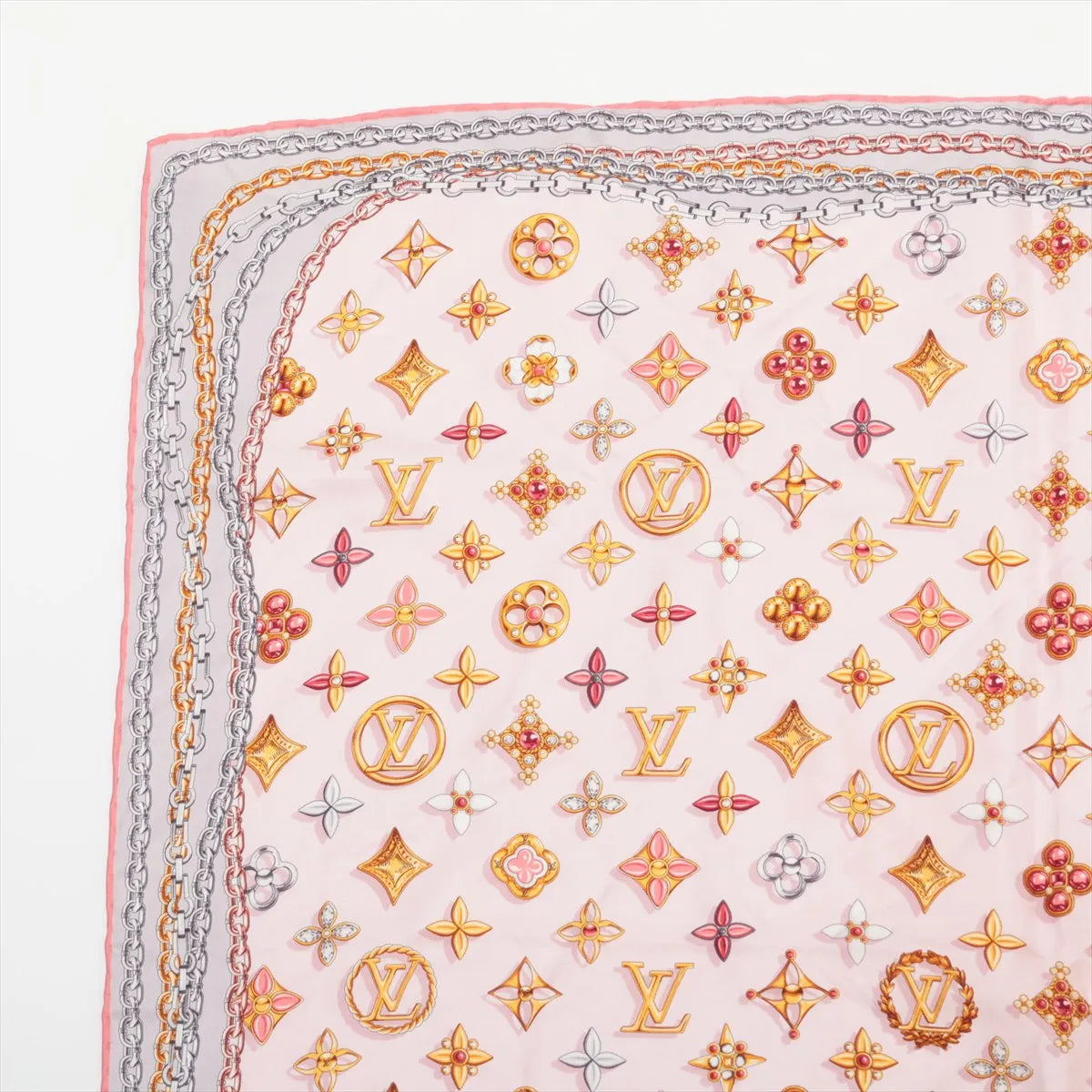 Louis Vuitton Monogram Your Highness Square Silk Scarf Pink