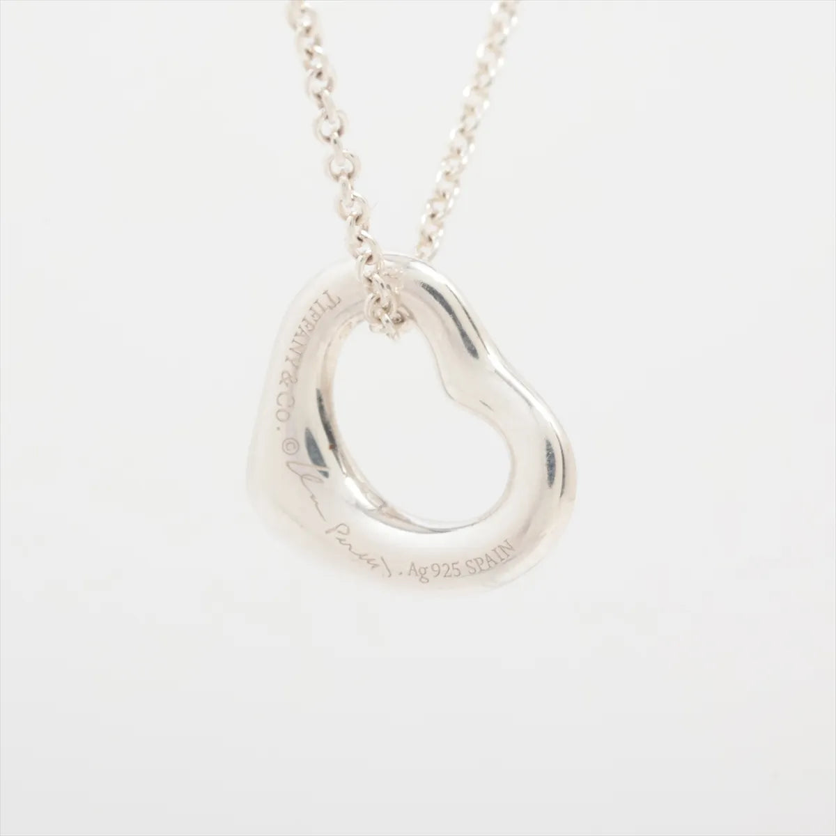 Tiffany & Co. Open Heart Pendant Necklace 925 Silver