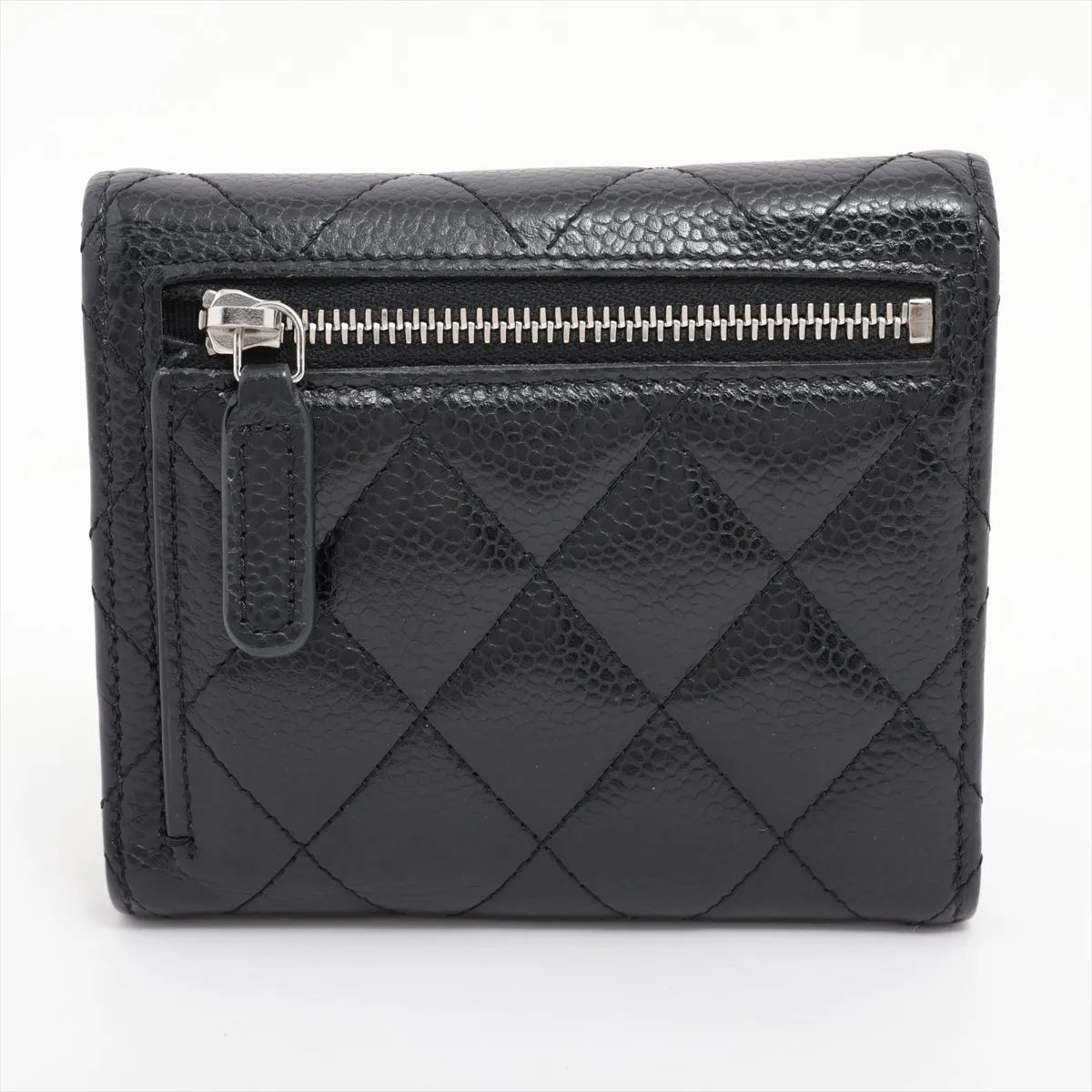 Chanel CC Logo Matelasse Caviar Skin Wallet Black