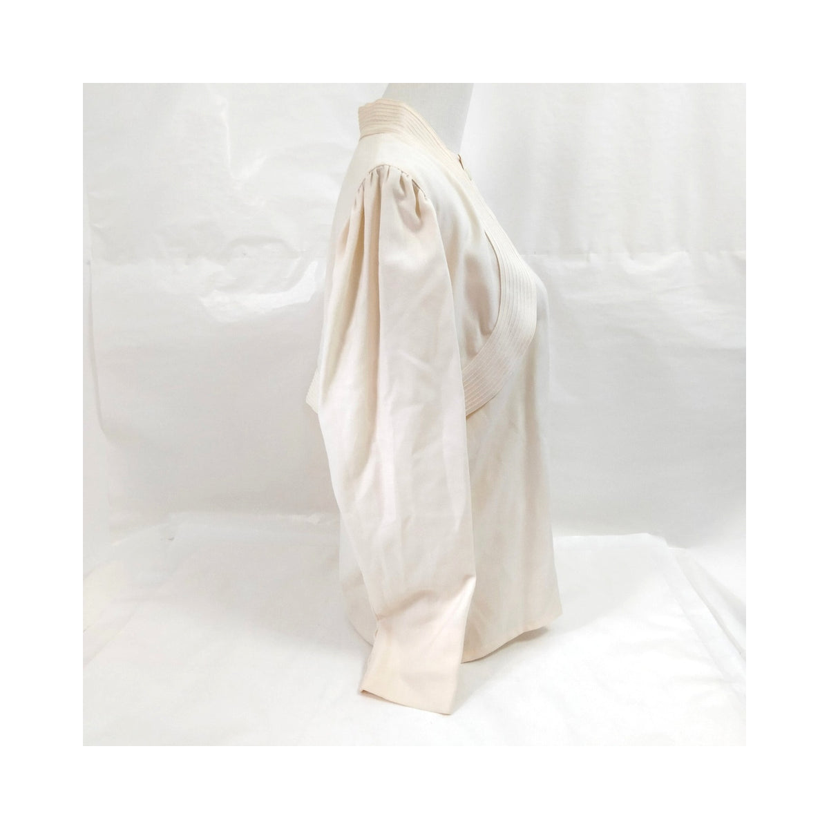 Christian Dior Cream Wool & Silk Draped Top — Size M — detail 3