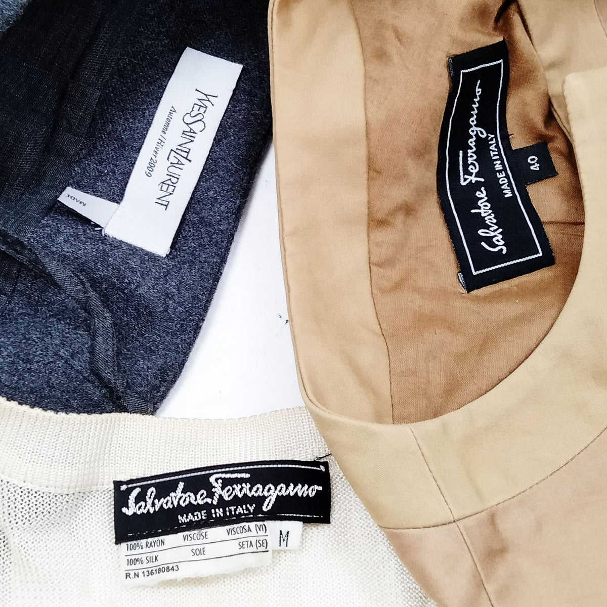 Salvatore Ferragamo Ivory Floral Silk Cardigan — Size M — detail 2