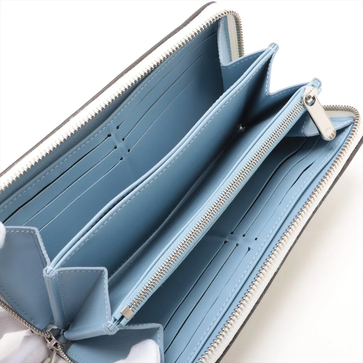 Louis Vuitton Monogram Mahina Zippy Wallet Gradient Blue