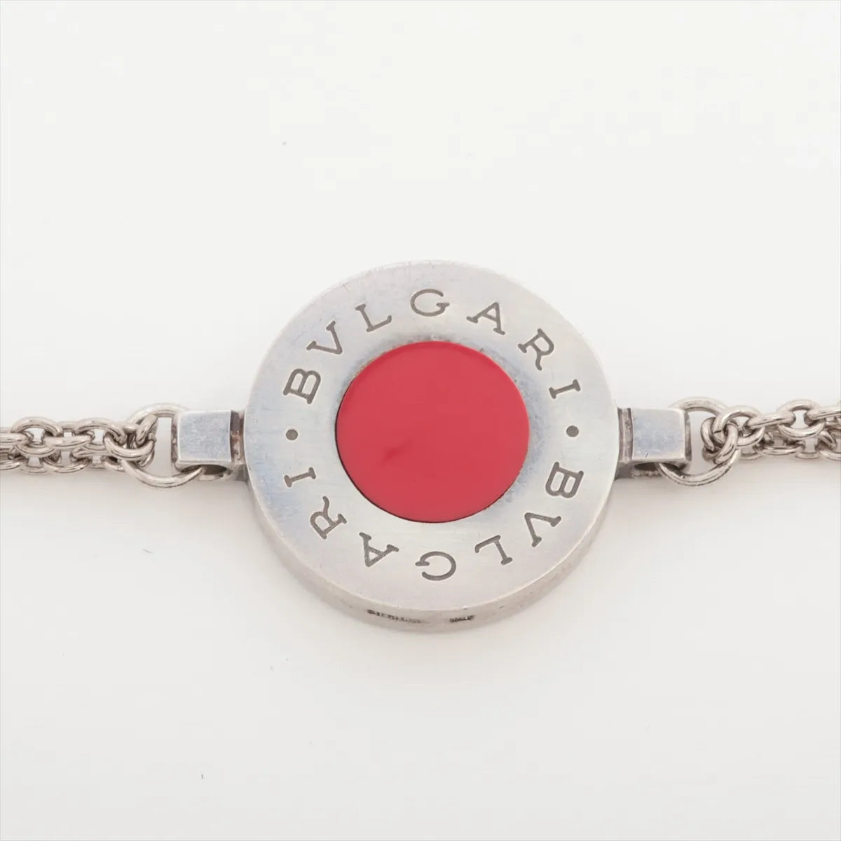 Bvlgari Two-layer Chain Bracelet Red Silver