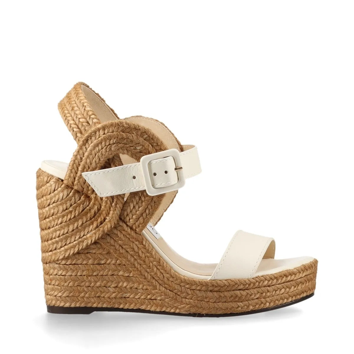 Jimmy Choo Strap Espadrilles Wedge Sandal Ivory