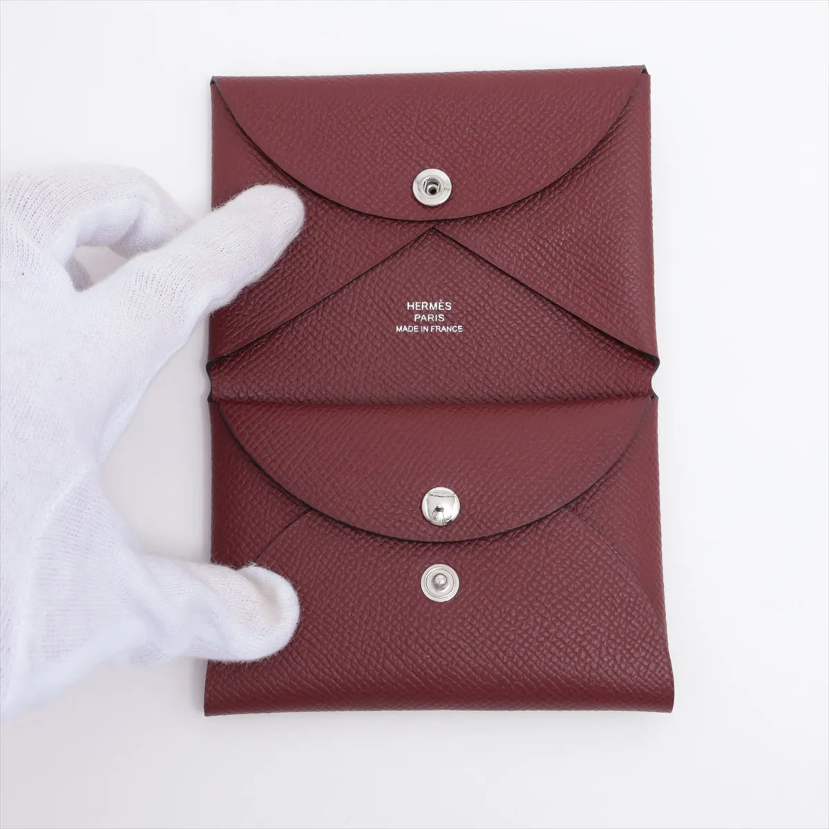 Hermès Calvi Duo Veau Epsom Coin Purse Rouge H