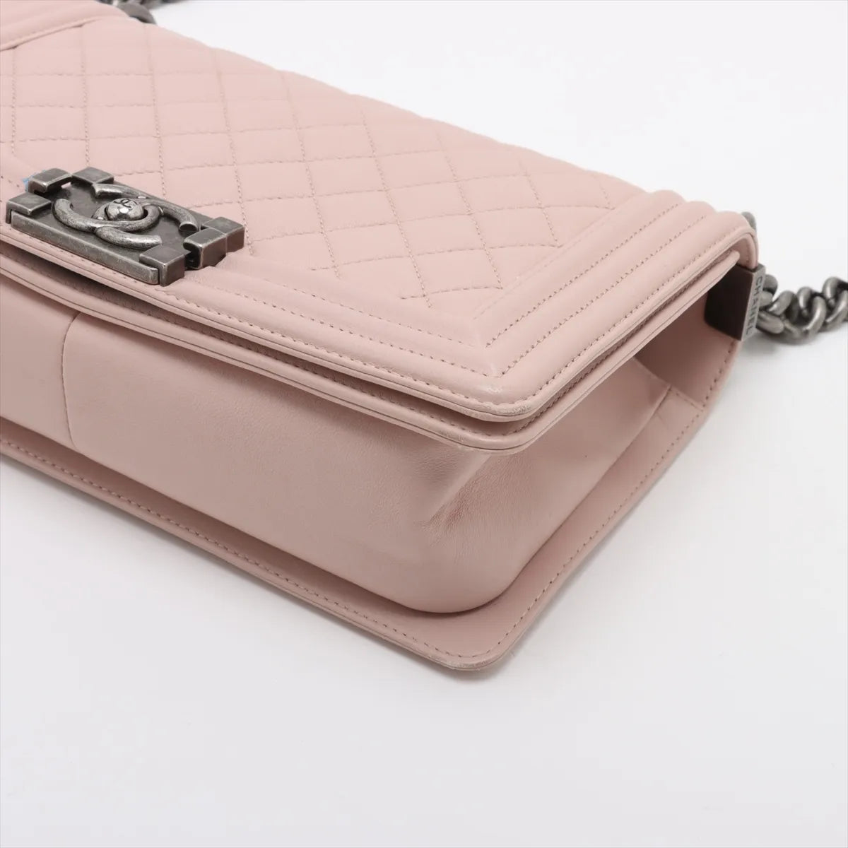 Chanel Boy Chanel 25 Lambskin Chain Shoulder Bag Pink