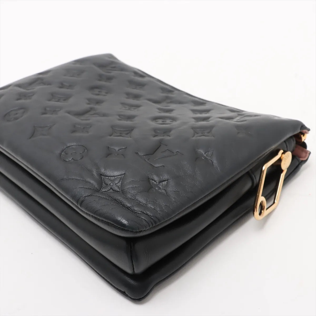 Louis Vuitton Monogram Embossed Coussin PM Black