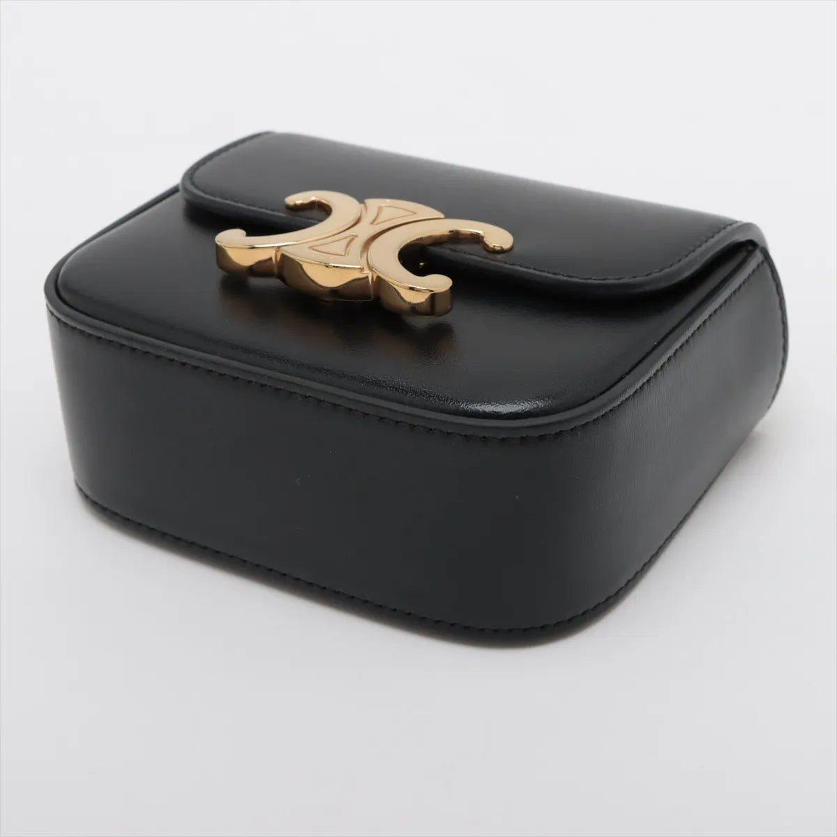 Celine Triomphe Mini Claude Leather Shoulder Bag Black