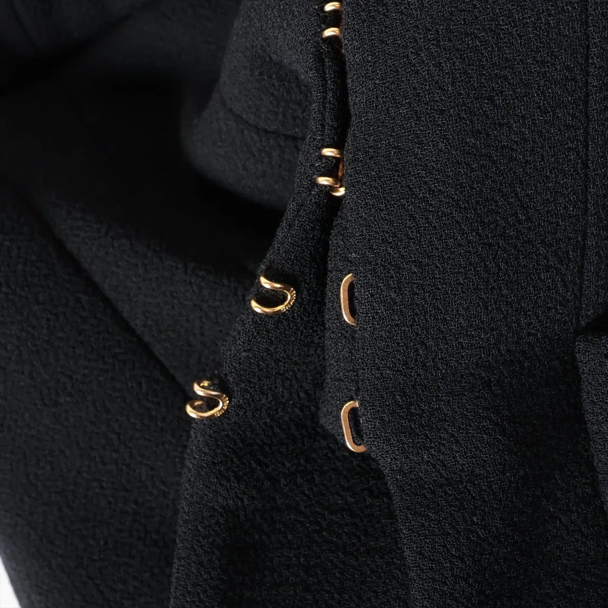 Chanel CC Logo Wool Jacket Coat Black